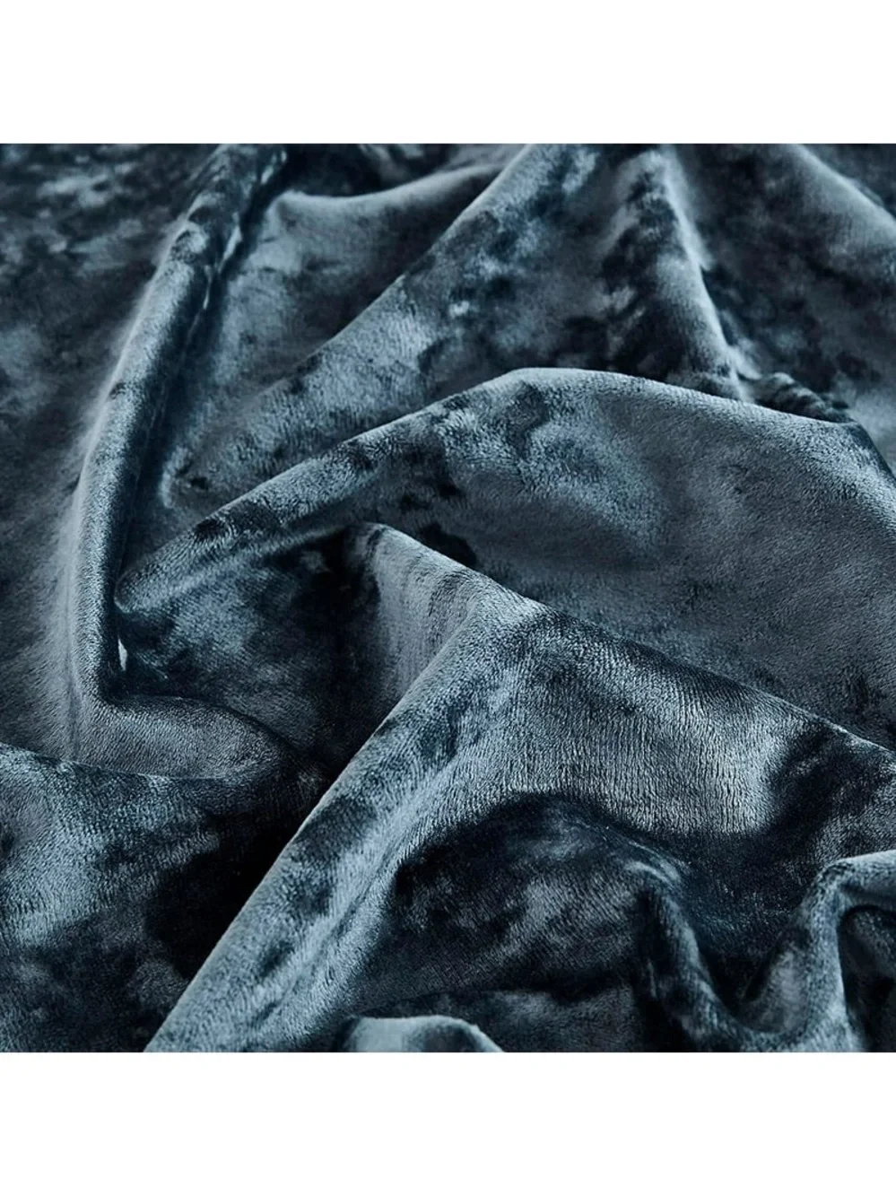 Velvet Rod Pocket Window Curtains - Slate Blue 100x96in